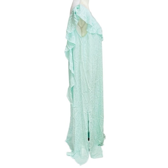 Zadig & Voltaire Medium Reen Ruffle Neck Silk Maxi Dress Mint Green $578 NWT - Picture 8 of 16
